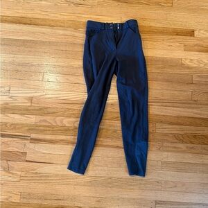 Piper Women’s Gray Riding Pants Breeches Knee Patch Zip Front 26R